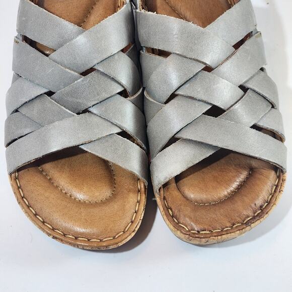 Born Blue Gray Leather Strap Sandals - Picture 6 of 10